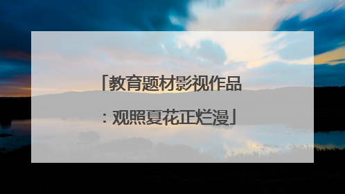 教育题材影视作品：观照夏花正烂漫