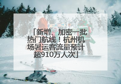 新增、加密一批热门航线！杭州机场暑运客流量预计超910万人次