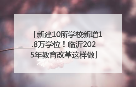 新建10所学校新增1.8万学位！临沂2025年教育改革这样做