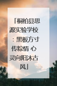 桐柏县思源实验学校：黑板方寸传粽情 心灵向阳沐古风