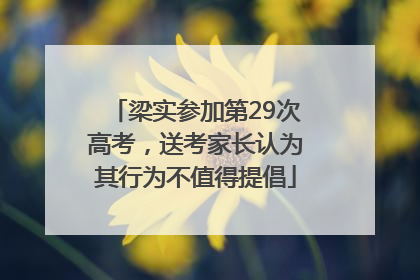 梁实参加第29次高考，送考家长认为其行为不值得提倡