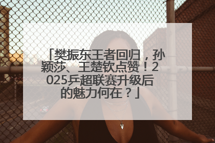 樊振东王者回归，孙颖莎、王楚钦点赞！2025乒超联赛升级后的魅力何在？