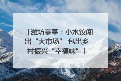 潍坊寒亭：小水饺闯出“大市场” 包出乡村振兴“幸福味”
