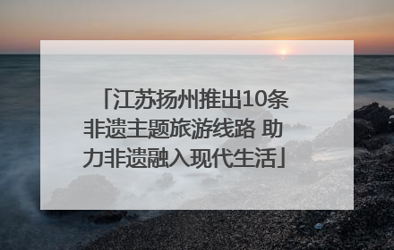 江苏扬州推出10条非遗主题旅游线路 助力非遗融入现代生活