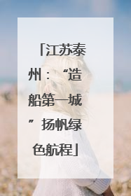 江苏泰州：“造船第一城”扬帆绿色航程