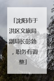 沈阳市于洪区文旅局副局长彭勃，职务有调整