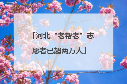 河北“老帮老”志愿者已超两万人