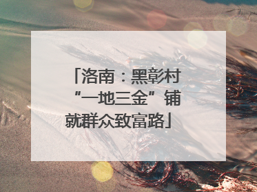 洛南：黑彰村“一地三金”铺就群众致富路