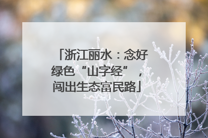 浙江丽水：念好绿色“山字经”，闯出生态富民路
