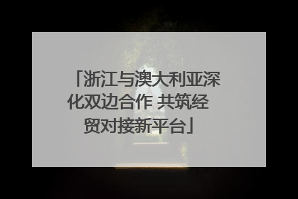 浙江与澳大利亚深化双边合作 共筑经贸对接新平台