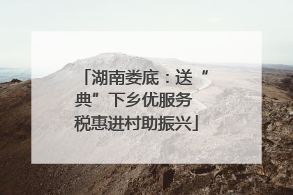 湖南娄底：送“典”下乡优服务 税惠进村助振兴