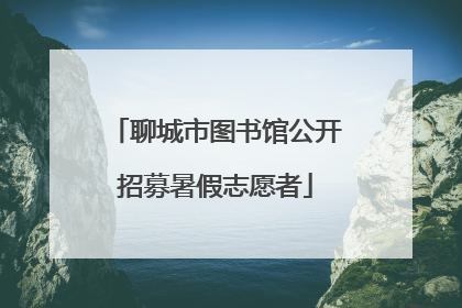 聊城市图书馆公开招募暑假志愿者