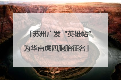 苏州广发“英雄帖”为华南虎四胞胎征名
