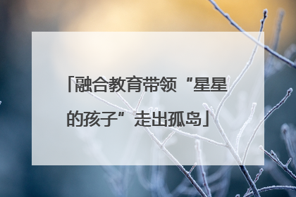 融合教育带领“星星的孩子”走出孤岛