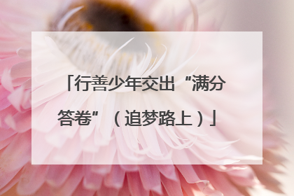 行善少年交出“满分答卷”（追梦路上）