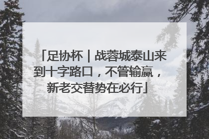 足协杯｜战蓉城泰山来到十字路口，不管输赢，新老交替势在必行