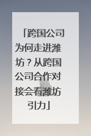 跨国公司为何走进潍坊？从跨国公司合作对接会看潍坊引力