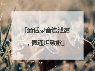 通话录音遭泄露，佩通坦致歉