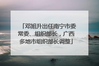 邓旭升出任南宁市委常委、组织部长，广西多地市组织部长调整