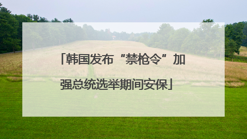 韩国发布“禁枪令”加强总统选举期间安保