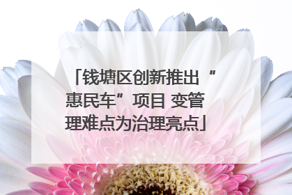 钱塘区创新推出“惠民车”项目 变管理难点为治理亮点