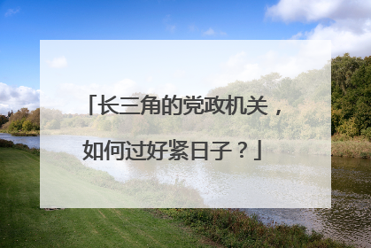 长三角的党政机关，如何过好紧日子？