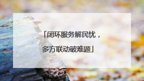 闭环服务解民忧，多方联动破难题