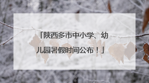 陕西多市中小学、幼儿园暑假时间公布！