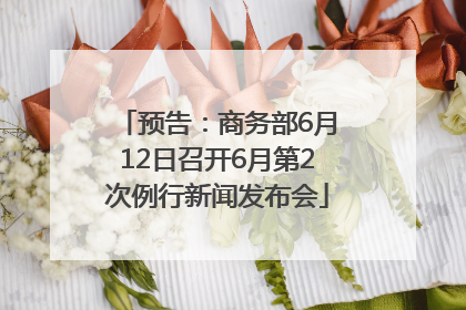 预告：商务部6月12日召开6月第2次例行新闻发布会