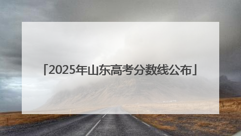 2025年山东高考分数线公布