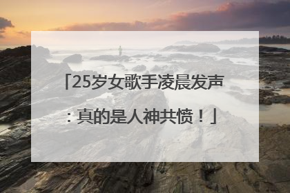 25岁女歌手凌晨发声：真的是人神共愤！