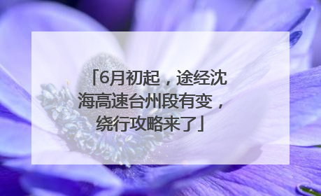 6月初起，途经沈海高速台州段有变，绕行攻略来了