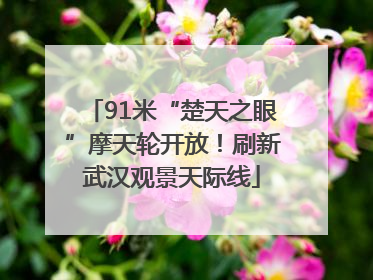 91米“楚天之眼”摩天轮开放！刷新武汉观景天际线