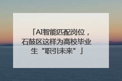AI智能匹配岗位，石鼓区这样为高校毕业生“职引未来”